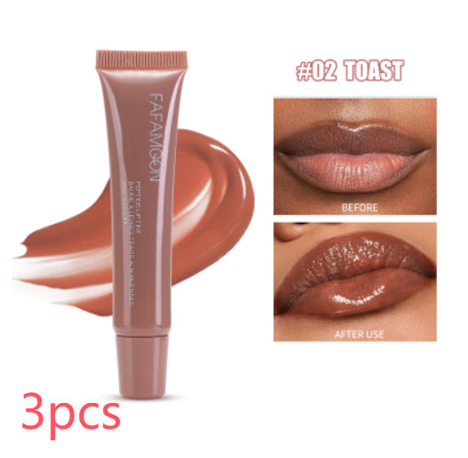 Glossy Lip Glaze Waterproof Long Lasting Lip Gloss Glossy Mirror Tea Red Liquid Lipstick Doodle Lip Korean Makeup Liana Skincare