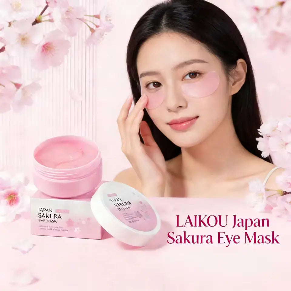LAIKOU Japan Sakura or Snail Eye Mask Fade Dark Circles Hydrating Moisturizing Care Eyes Mask Face Care Product Liana Skincare