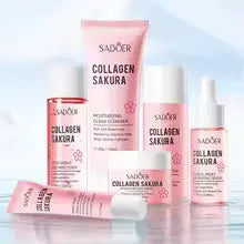 Korean Sakura Skin Care Sets Moisturizing Nourishing Face Cream Serum Toner Lotion Eye Cream Face Skin Care Gift Box Set Liana Skincare