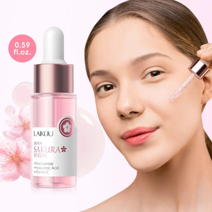 LAIKOU Sakura Face Serum Brightening Essence Shrink Pores Hydrating Moisturizing Treatment Repair Serum Skin Care 17ml or 30ml Liana Skincare